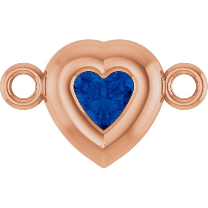 Natural Blue Sapphire Heart Link