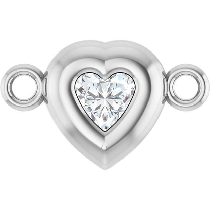 1/10 CT Natural Diamond Heart Link