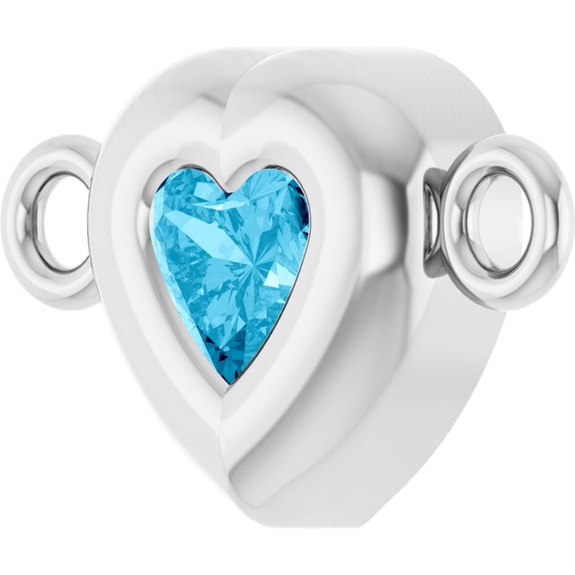 Natural Aquamarine Heart Link