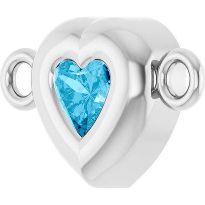 Natural Aquamarine Heart Link