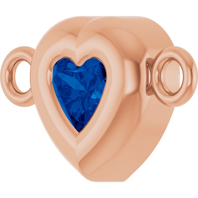 Natural Blue Sapphire Heart Link