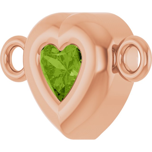 Natural Peridot Heart Link