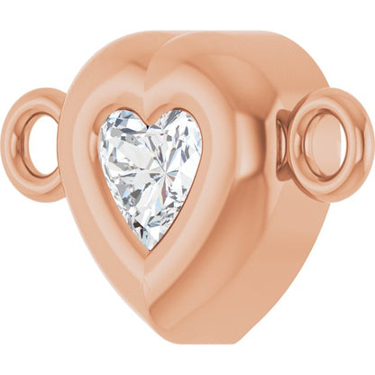 1/10 CT Lab-Grown Diamond Heart Link