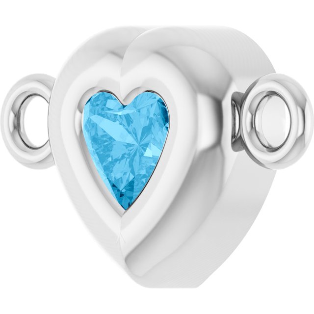 Natural Swiss Blue Topaz Heart Link
