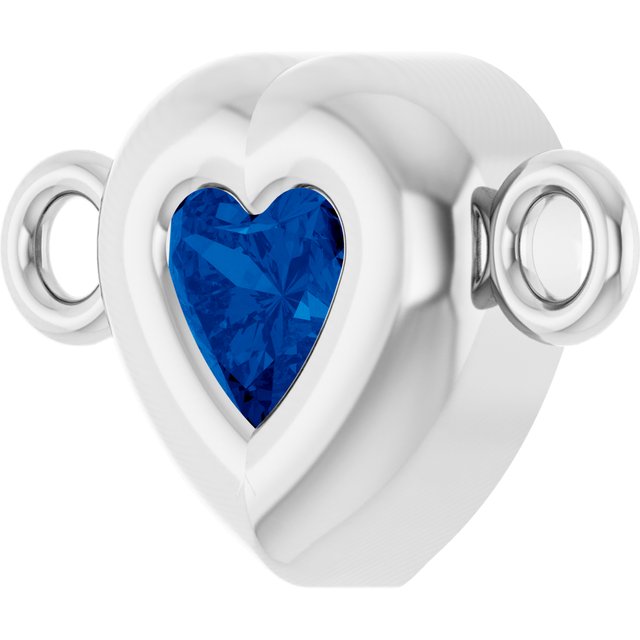 Natural Blue Sapphire Heart Link