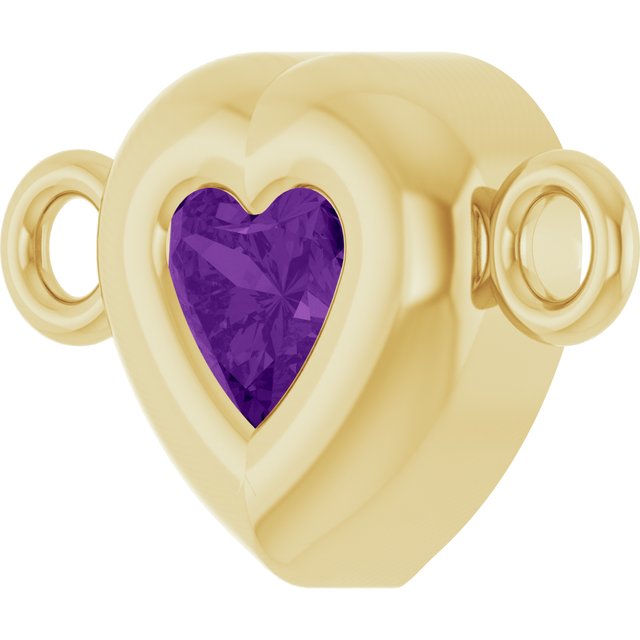 Natural Amethyst Heart Link