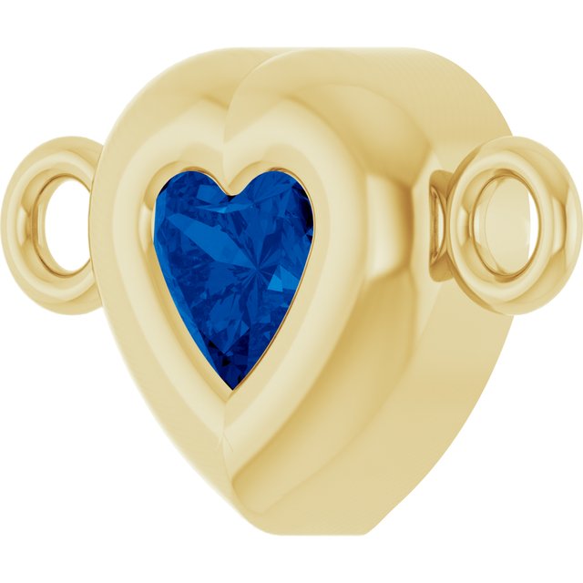 Natural Blue Sapphire Heart Link