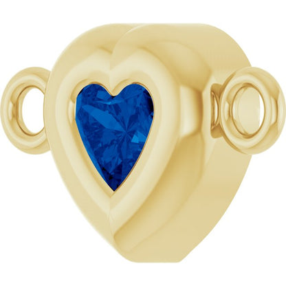 Natural Blue Sapphire Heart Link