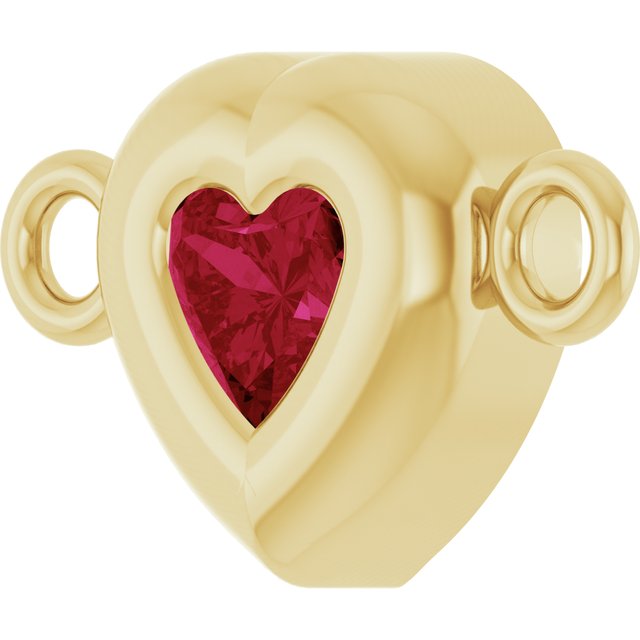Natural Ruby Heart Link