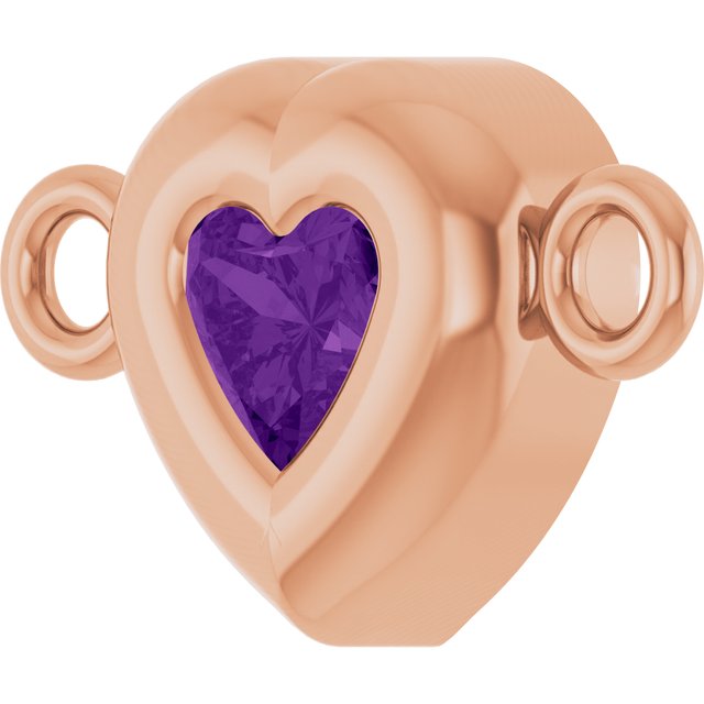 Natural Amethyst Heart Link
