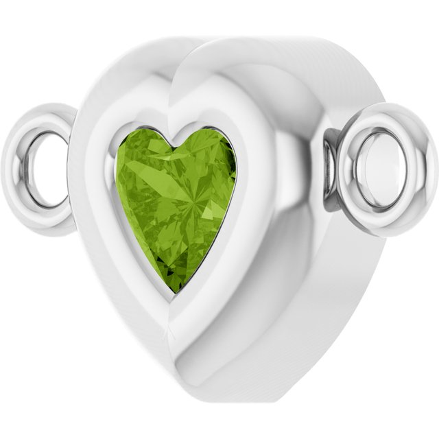 Natural Peridot Heart Link