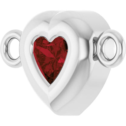 Natural Mozambique Garnet Heart Link