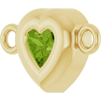 Natural Peridot Heart Link