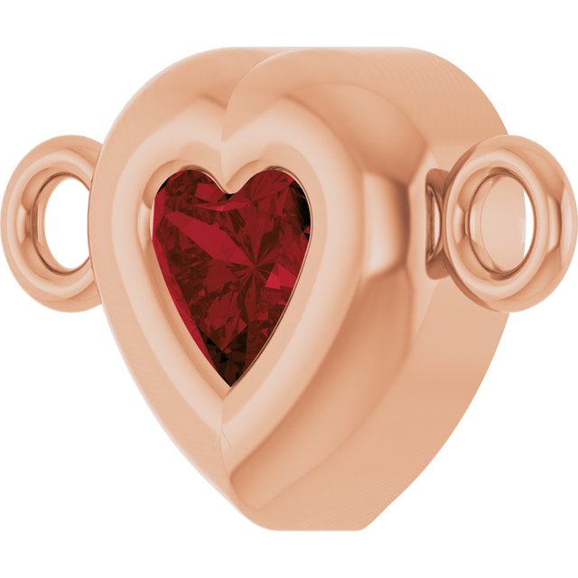 Natural Mozambique Garnet Heart Link