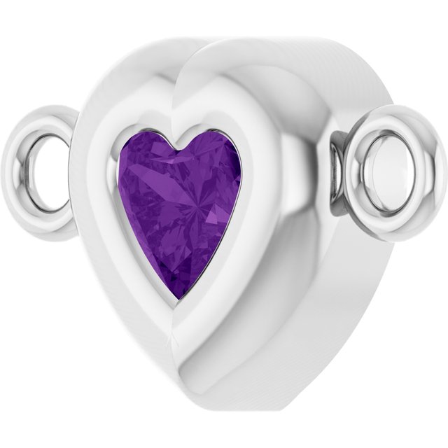 Natural Amethyst Heart Link