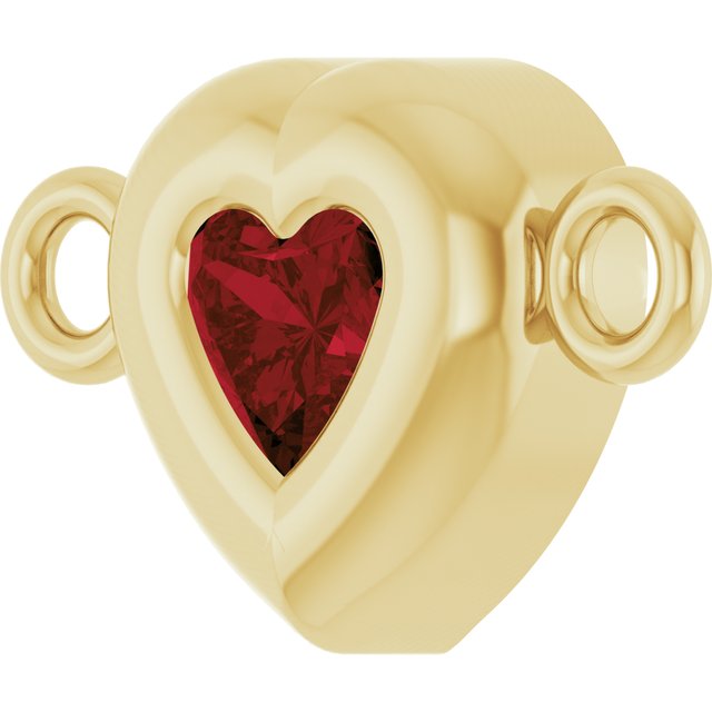 Natural Mozambique Garnet Heart Link