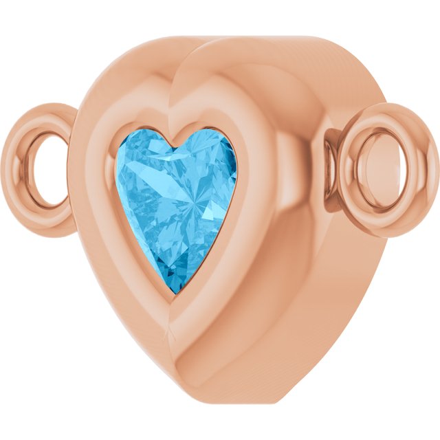 Natural Swiss Blue Topaz Heart Link
