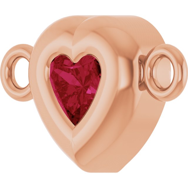 Natural Ruby Heart Link