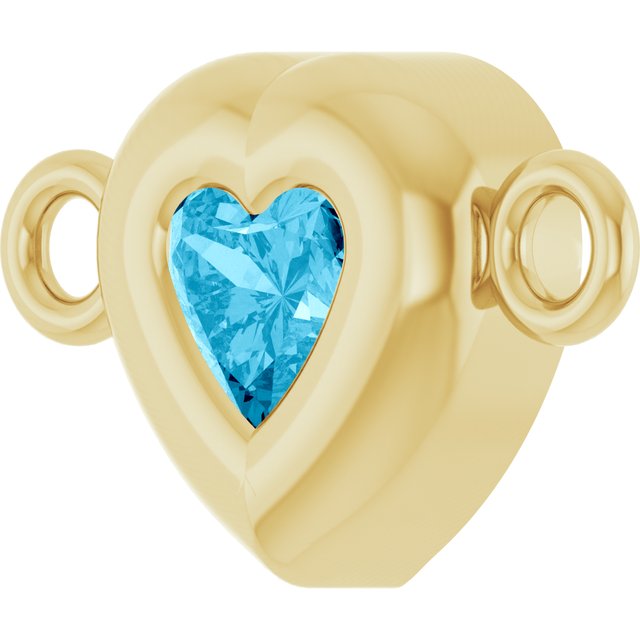 Natural Aquamarine Heart Link