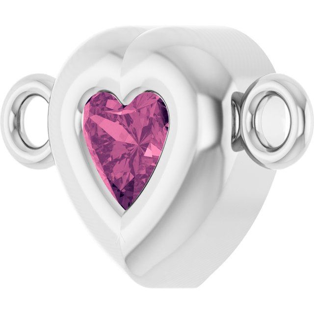 Natural Pink Tourmaline Heart Link