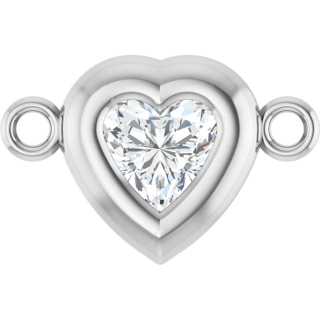 1/5 CT Natural Diamond Heart Link