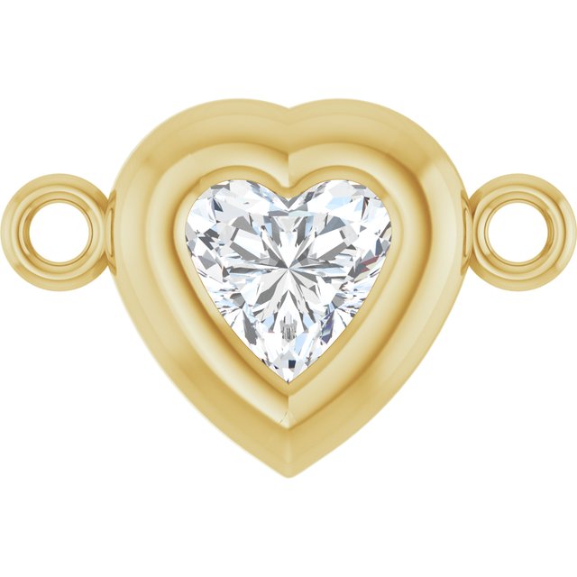1/5 CT Natural Diamond Heart Link