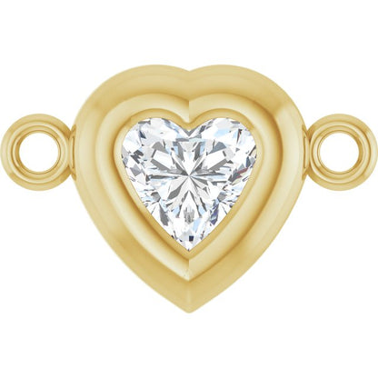 1/5 CT Natural Diamond Heart Link