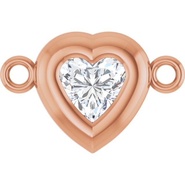 1/5 CT Natural Diamond Heart Link