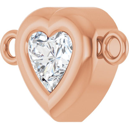 1/5 CT Natural Diamond Heart Link