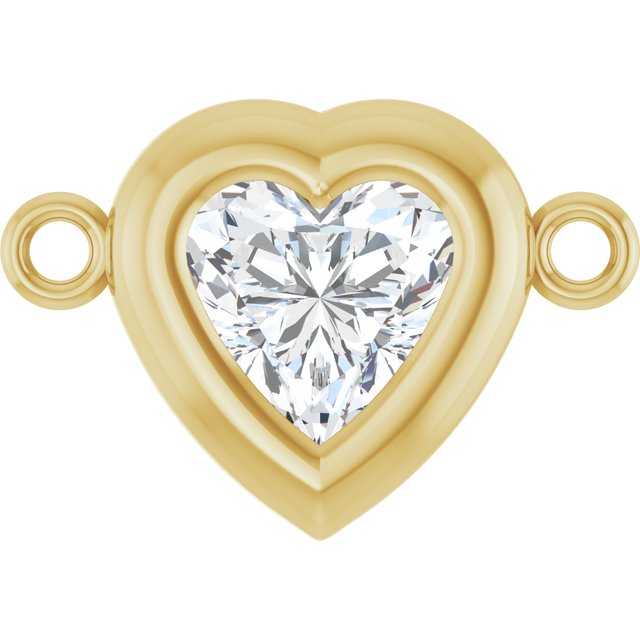 1/2 CT Natural Diamond Heart Link