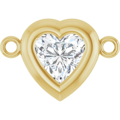 1/2 CT Natural Diamond Heart Link