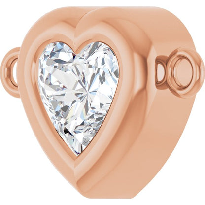 1/2 CT Natural Diamond Heart Link