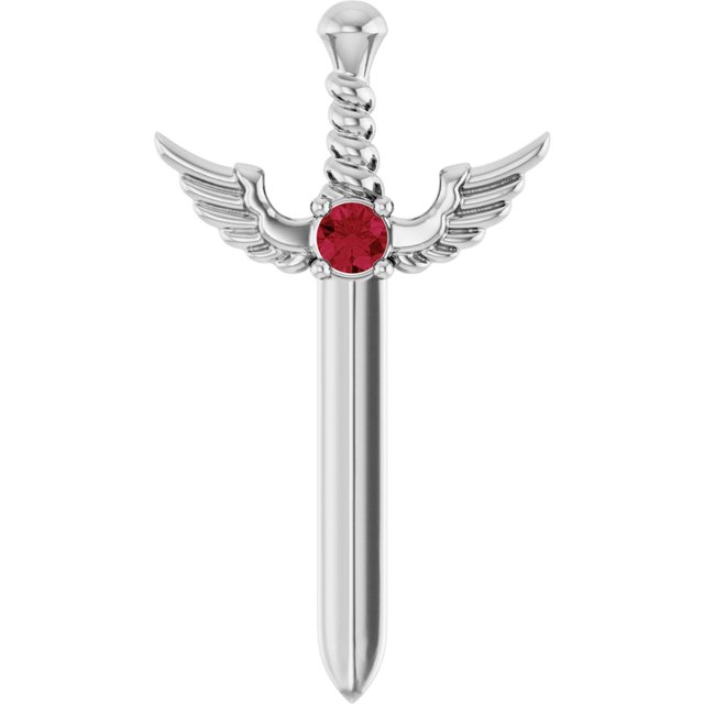 Natural Ruby Dagger 18" Necklace