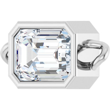 5/8 CT Natural Diamond Bezel-Set Link, 5.3 mm x 11.3 mm