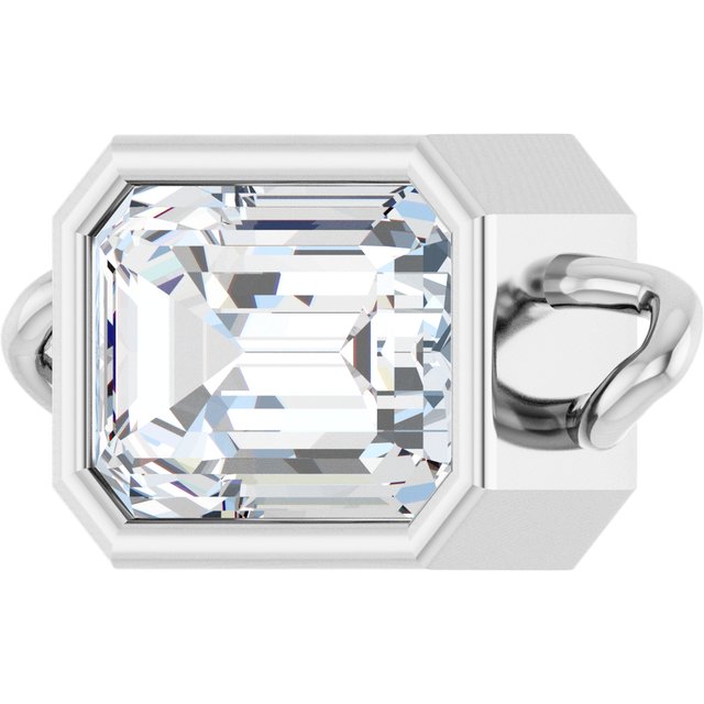 5/8 CT Lab-Grown Diamond Bezel-Set Link, 5.3 mm x 11.3 mm