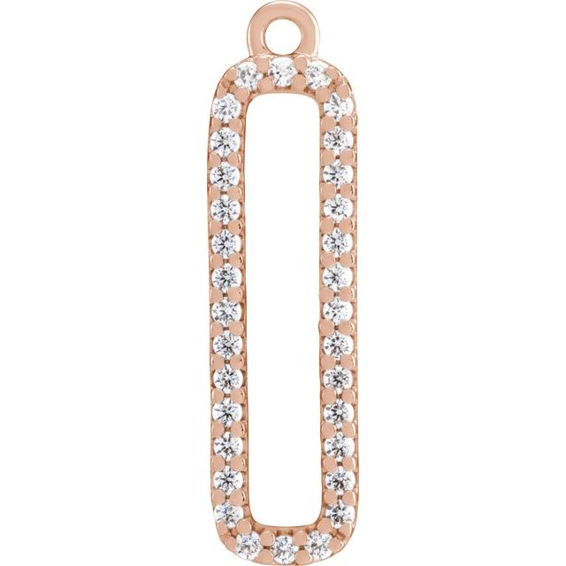 1/8 CTW Natural Diamond Bar Dangle, 4.6 mm x 17.3 mm