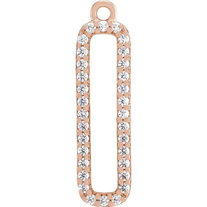 1/8 CTW Natural Diamond Bar Dangle, 4.6 mm x 17.3 mm