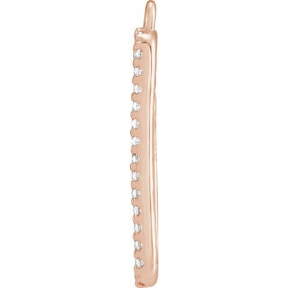 1/8 CTW Natural Diamond Bar Dangle, 4.6 mm x 17.3 mm