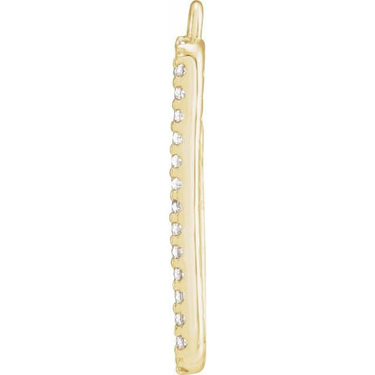 1/8 CTW Natural Diamond Bar Dangle, 4.6 mm x 17.3 mm