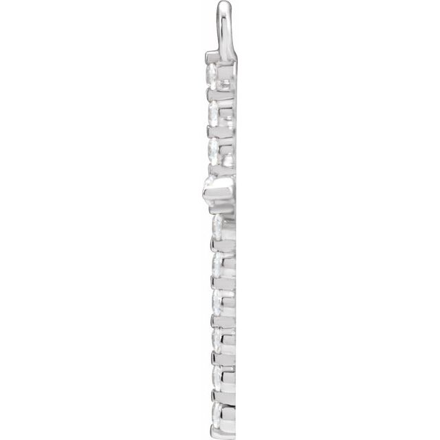 .08 CTW Natural Diamond Cross Dangle, 10 mm x 16 mm