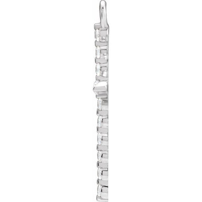 .08 CTW Lab-Grown Diamond Cross Dangle, 10 mm x 16 mm