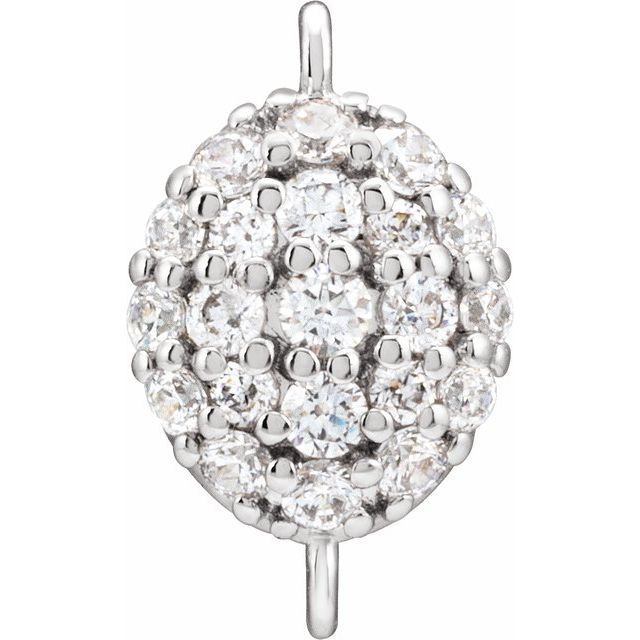 14K White Gold 1/5 CTW Lab-Grown Diamond Cluster Link