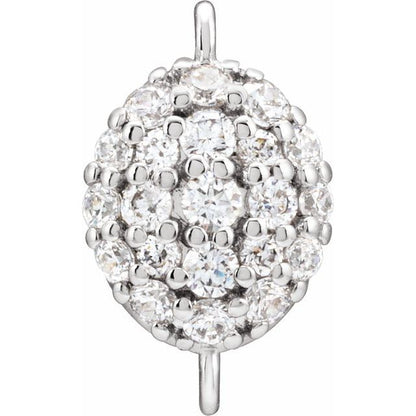 14K White Gold 1/5 CTW Lab-Grown Diamond Cluster Link