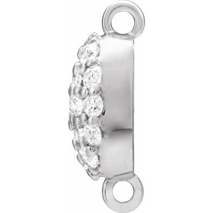 14K White Gold 1/5 CTW Lab-Grown Diamond Cluster Link