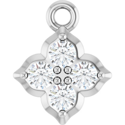 1/8 CTW Natural Diamond Cluster Dangle