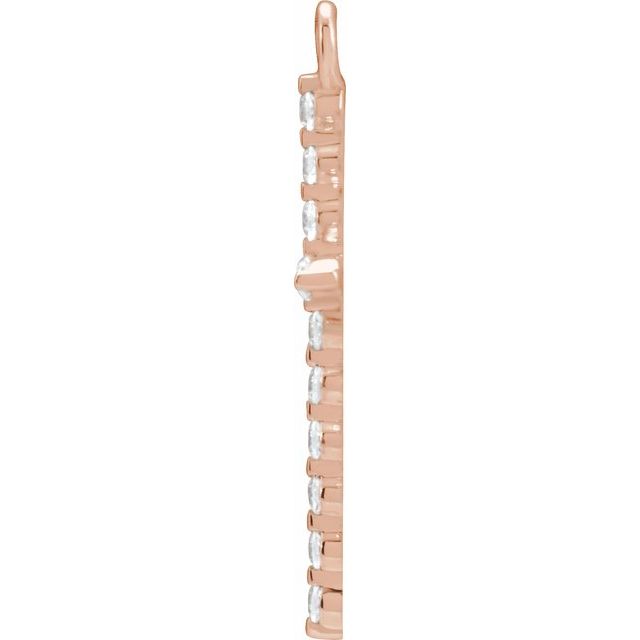.08 CTW Natural Diamond Cross Dangle, 10 mm x 16 mm
