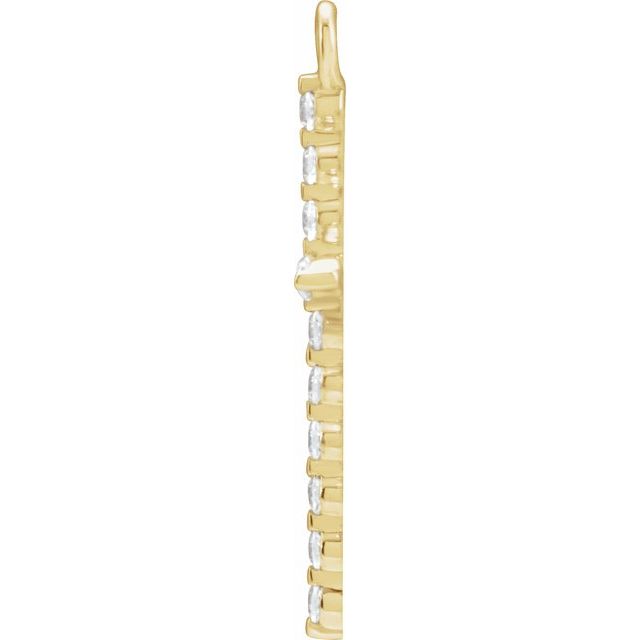 .08 CTW Lab-Grown Diamond Cross Dangle, 10 mm x 16 mm