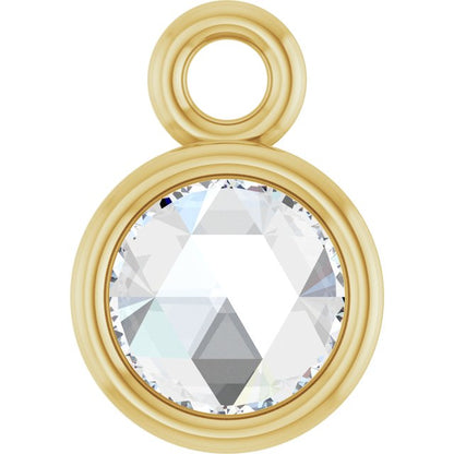 .06 CT Rose-Cut Natural Diamond Dangle