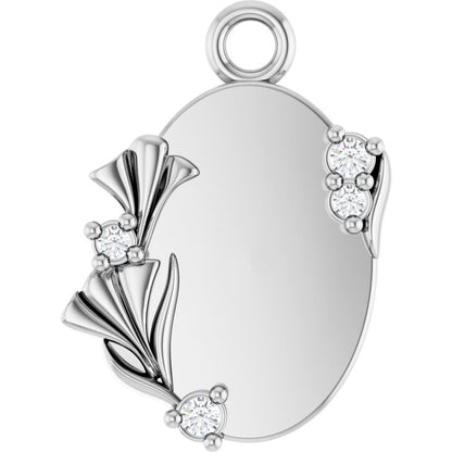 .025 CTW Natural Diamond Engravable Dangle