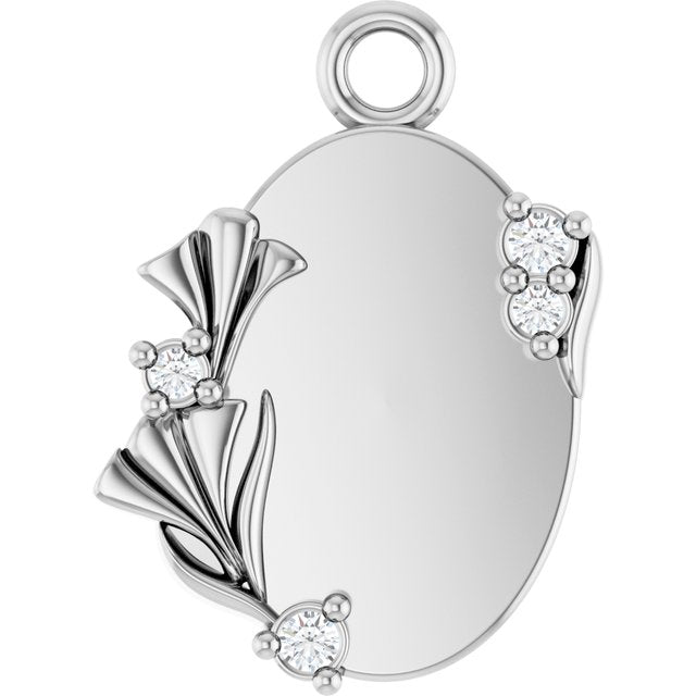 .025 CTW Lab-Grown Diamond Engravable Dangle